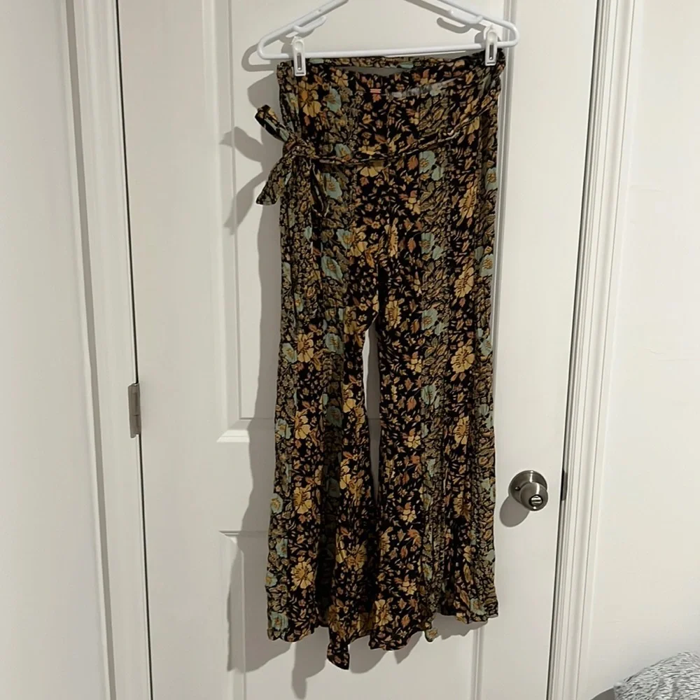 Free People Bali Sultry Boho Pants Jade Combo Small - Picture 2 of 8
